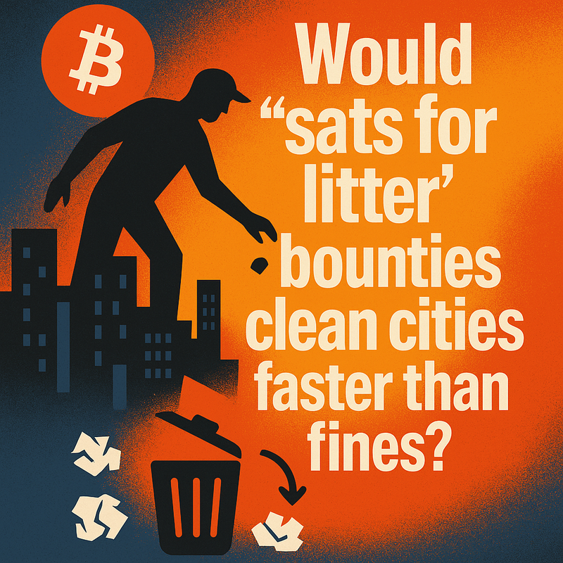 Would “sats for litter” bounties clean cities faster than fines?