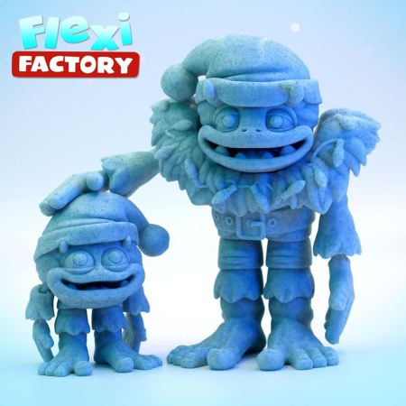 Flexi Factory – Christmas Yeti and Baby Yeti – 3D Print Model
