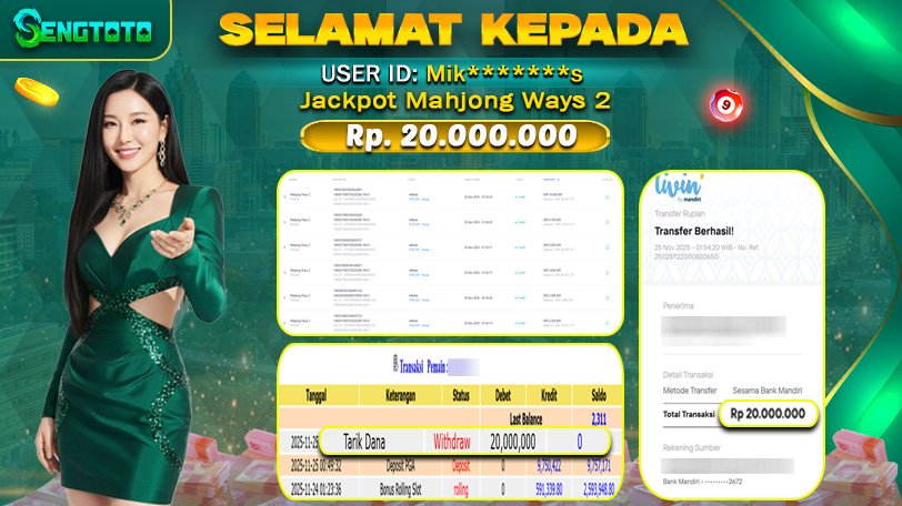 BUKTI PEMBAYARAN SLOT MAHJONG WAYS  2