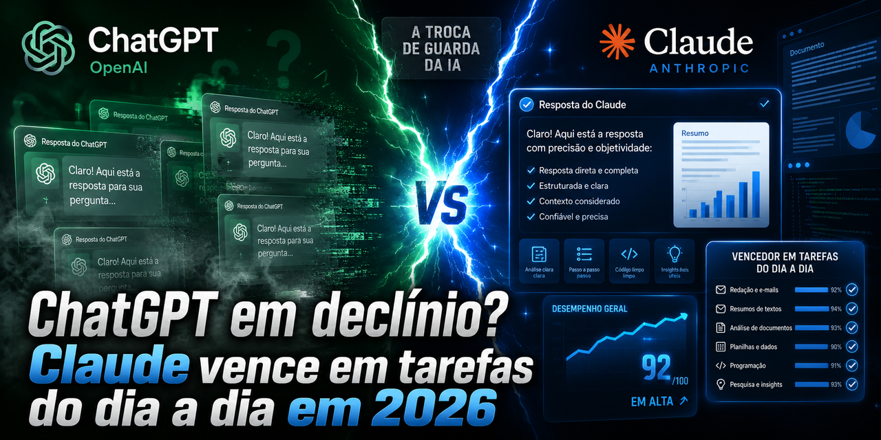 ChatGPT em declĂnio real? Testes mostram Claude dominando tarefas rotineiras em 2026