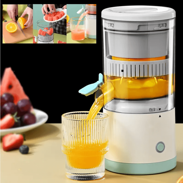 Extractor de frutas portátil y recargable con frutas