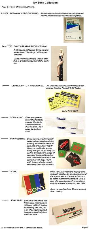 My Sony Collection, (Unusual items). - Page 5.