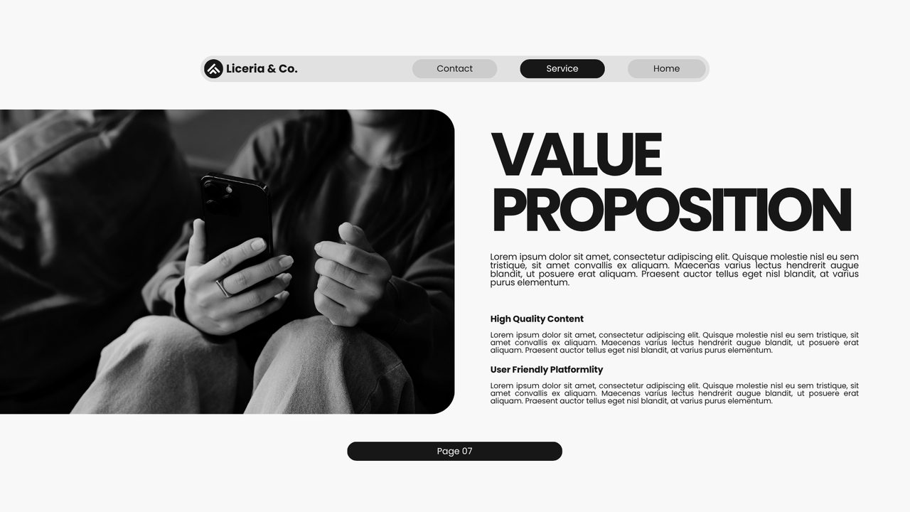 Black and White Minimalist Pitch Deck Presentation