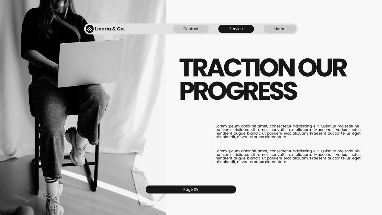 Black and White Minimalist Pitch Deck Presentation