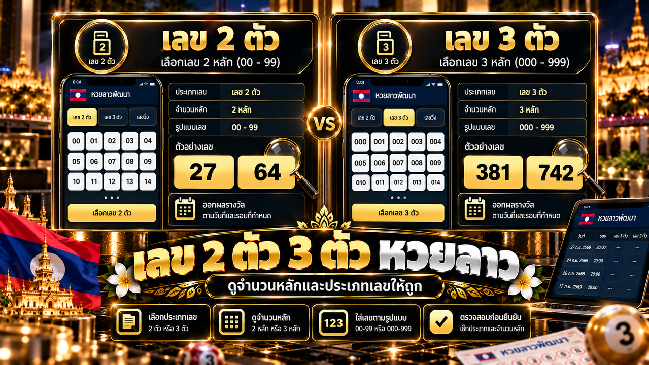 เลข 2 ตัว 3 ตัว หวยลาว วิธีดูประเภทเลข