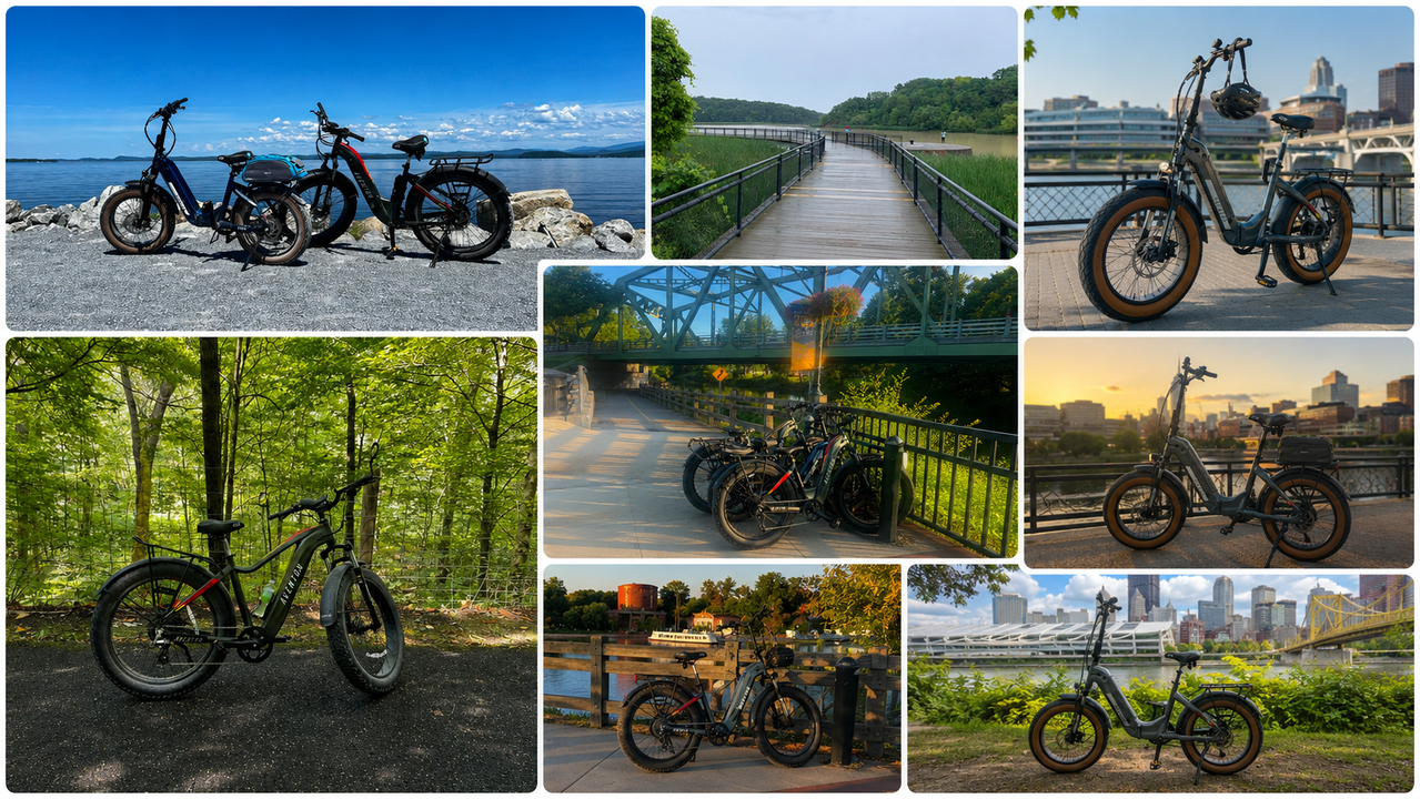 Rochester E-Bikes scenic ride photo collage