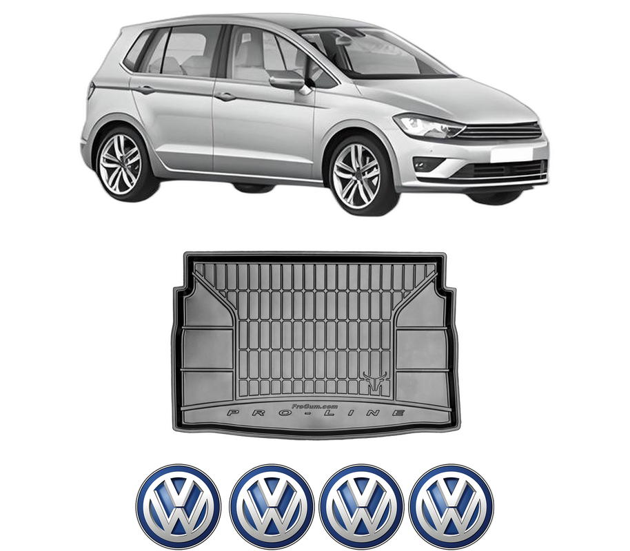 Tavita Portbagaj Volkswagen GOLF SPORTSVAN VII (AM1, AN1) din 2014-2020, Protectie Portbagaj Auto, 4x Stickere auto cu Volkswagen