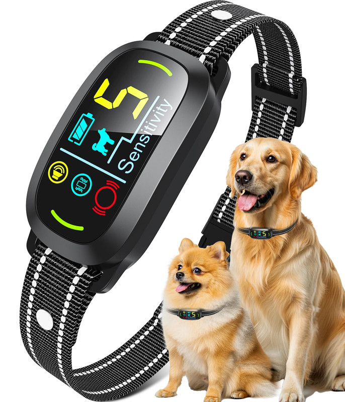 Smart AI Bark Collar Waterproof Black