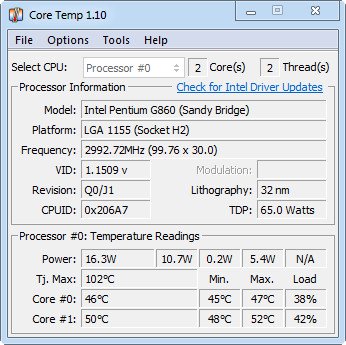 Core Temp 1.15.0 Core Temp 1.15.0