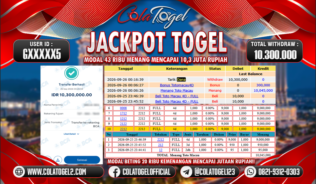 JACKPOT TOTO MACAU !!!