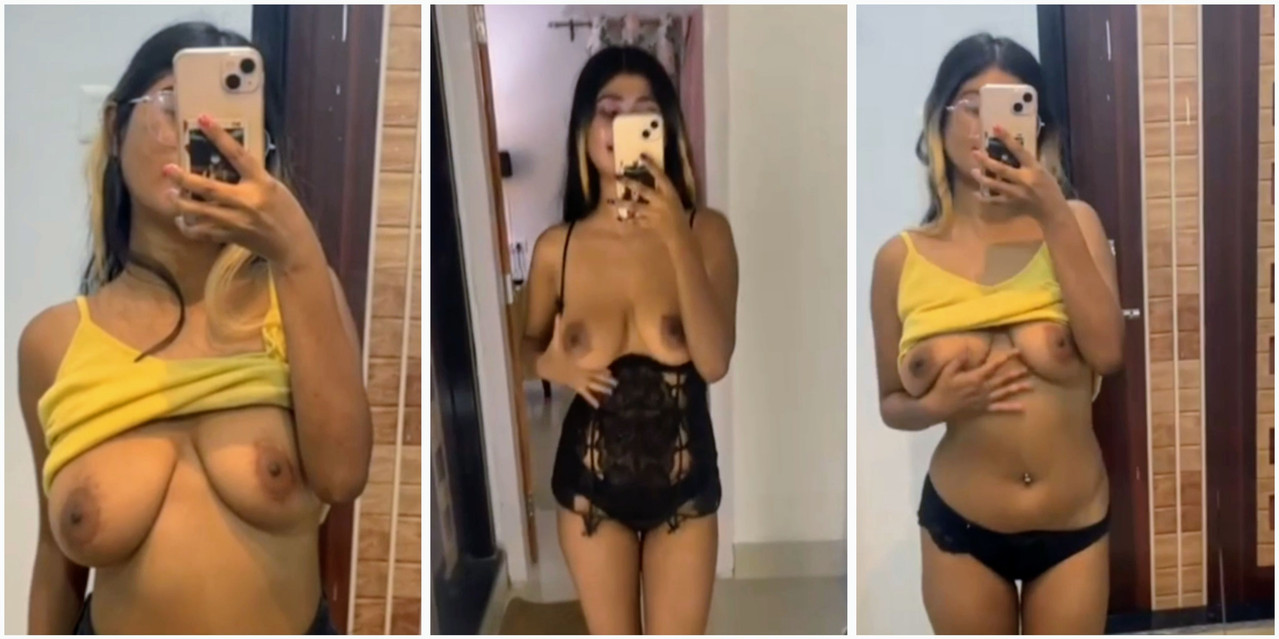 Horny girlfriend teasing showing her boobs nude video