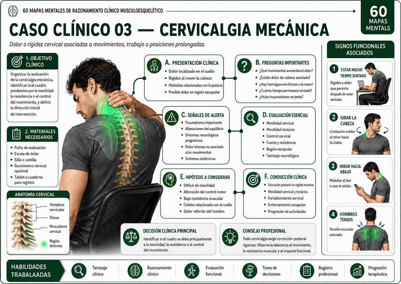 Mapa visual de evaluación de columna cervical