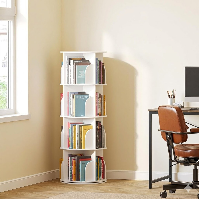 SpaceAid 4 Tier Rotating Bookshelf Tower