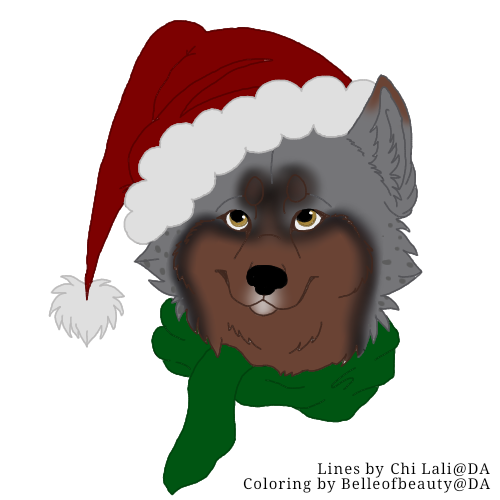 Christmas Sayori (lines are by Chi lali on DA and coloring goes to Akira fire on WP and/or Belleofbe