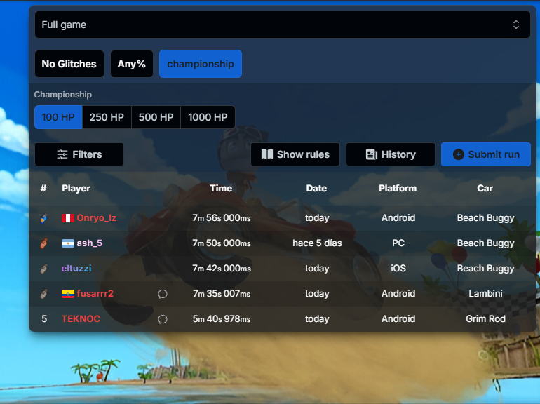 Beach Buggy Racing - Speedrun.com - Brave 20_4_2025 14_27_09 (1)