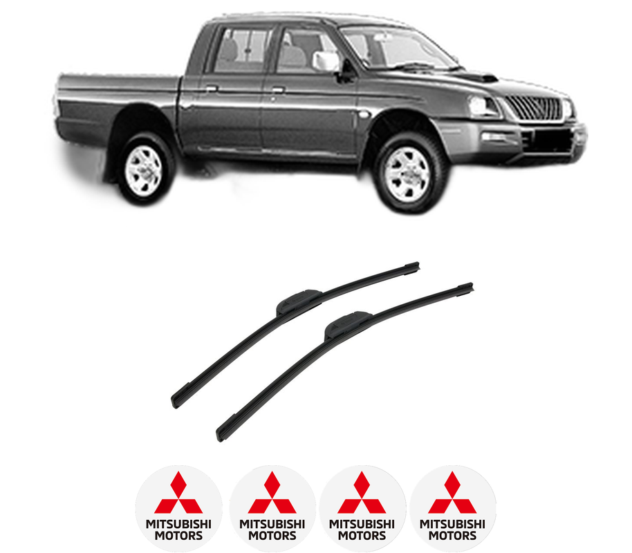 Set stergatoare auto MITSUBISHI L200 (K7_T, K6_T, K5_T) din 1996-2007, pentru parbriz auto, 2 bucati, Bosch Aerotwin Retrofit, din cauciuc siliconat rezistent, 4 Stickere Auto MITSUBISHI