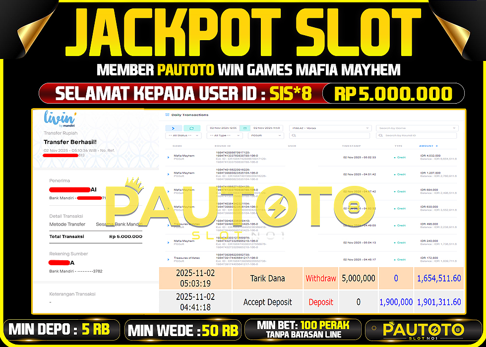 BUKTI JACKPOT LUNAS PAUTOTO