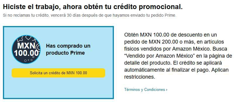 Amazon: Obtén MXN 100.00 de descuento en un pedido de MXN 200.00 o más 