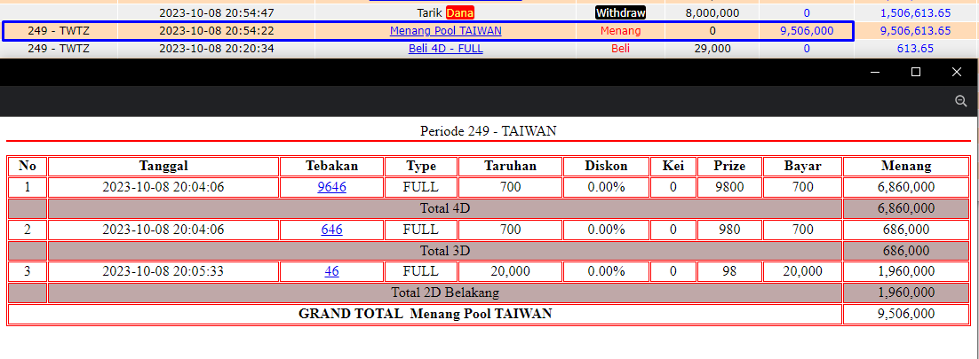 Bukti JP togel hari ini