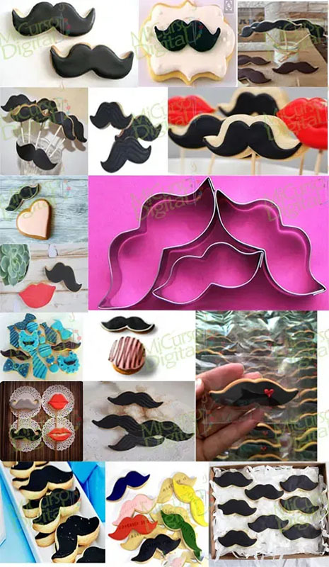 cortador de galletas mostacho bigotes para dia del padre pines tortas