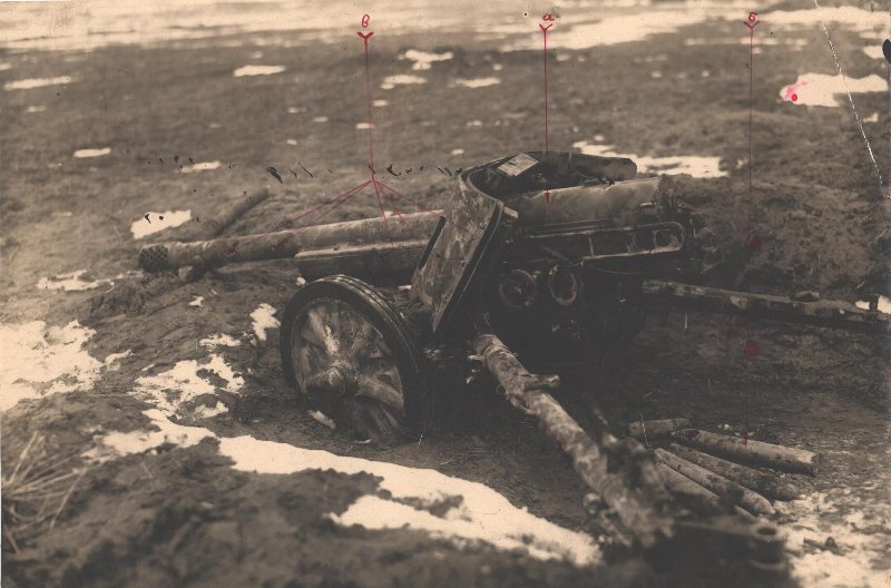 Немецкое 75-мм противотанковое орудие.