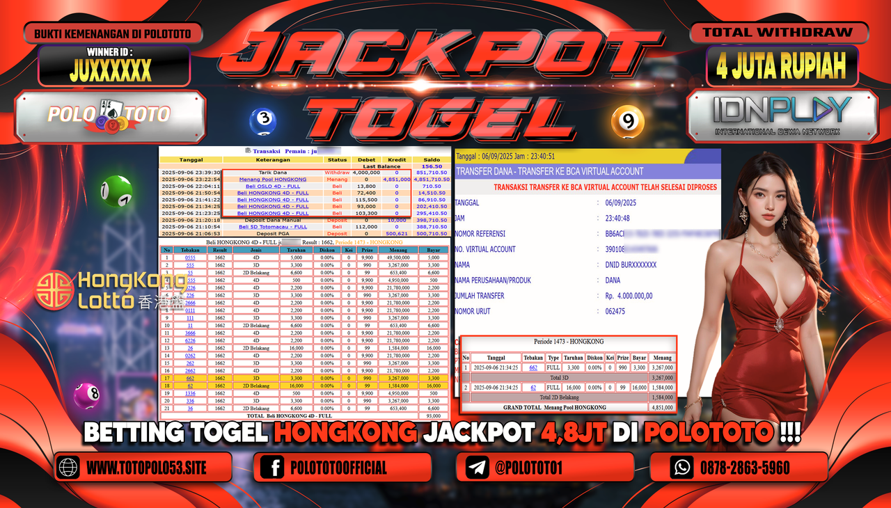POLOTOTO JACKPOT TOGEL HONGKONG LOTTO Rp.4.000.000,-