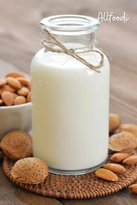 buttermilk from almond milk in jar