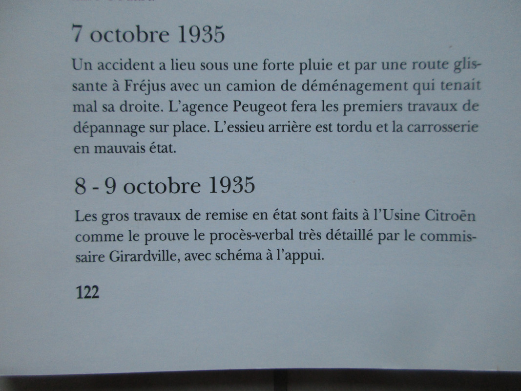 Accident du 07 Octobre 1935 et réparation