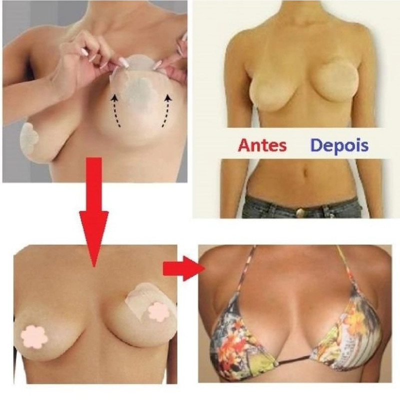 Adesivo Levanta Seios Bare Lifts Invisível Sustentação Decote 10 Unidades Original Pronta Entrega (3