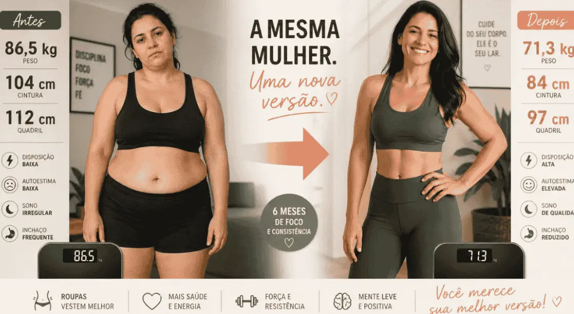 Transformação antes e depois