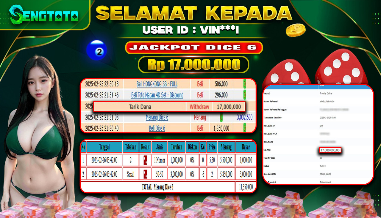 BUKTI PEMBAYARAN LIVE GAMES DICE 6