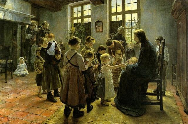 Genitori, raccontate ai figli la storia di Dio dans Articoli di Giornali e News Lasciate-che-i-bambini-vengano-a-me-di-Fritz-von-Uhde-1884