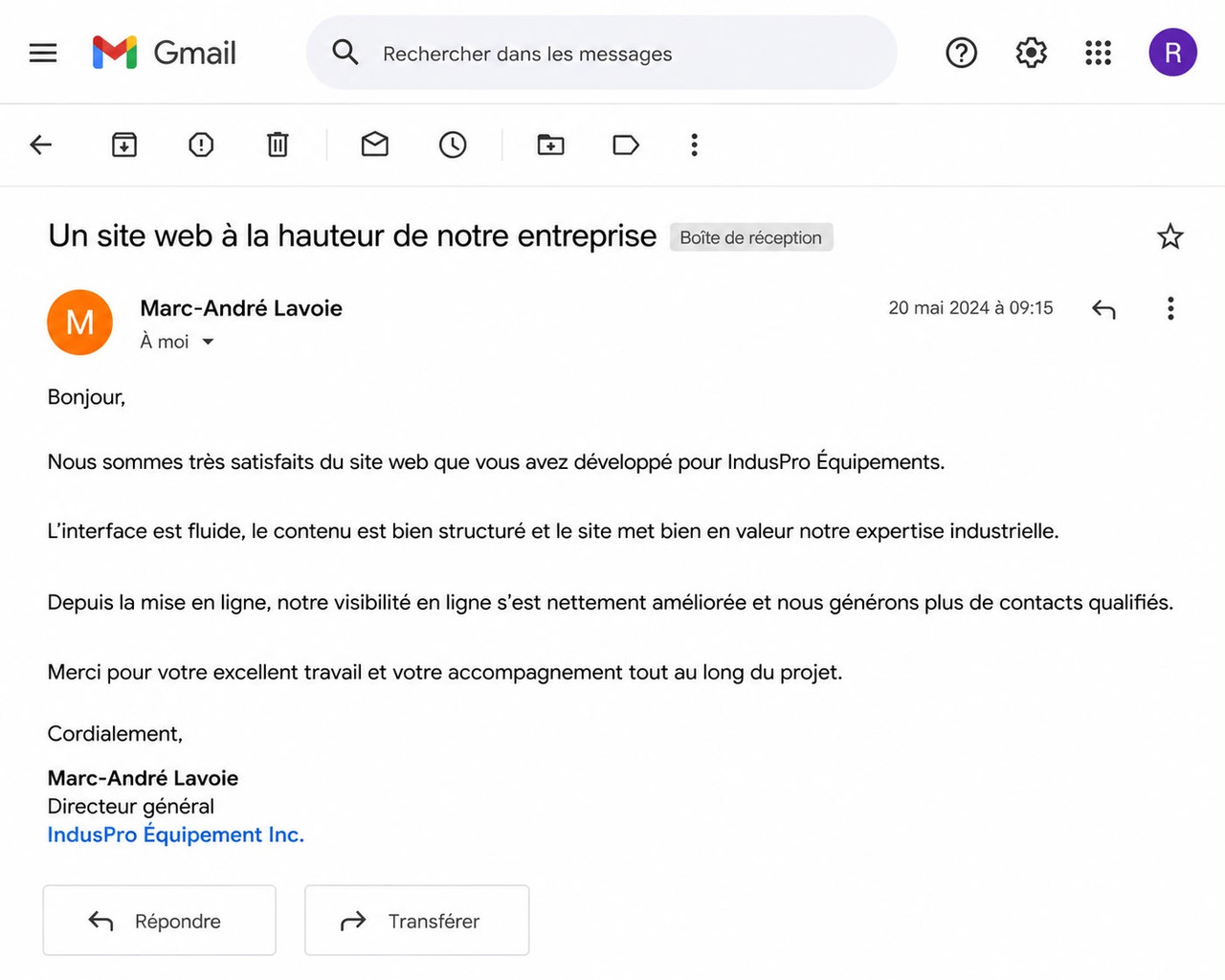 Témoignage client RapideWeb