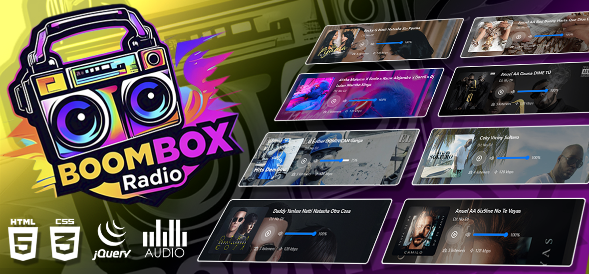 Radio BOOMBOX - Todo Players HTML5 ShoutCast, Icecast