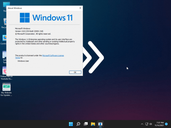 Windows 11 Preview 21H2 Build 22000.318 Lite TPM 2.0 Patched x64 November 2021