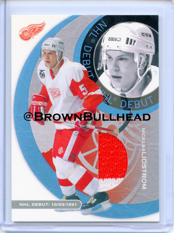 2002-03 BAP First Edition NHL Debut ND-15 [Nicklas Lidstrom] [Detroit Red Wings] [~50] [swatch=red+w