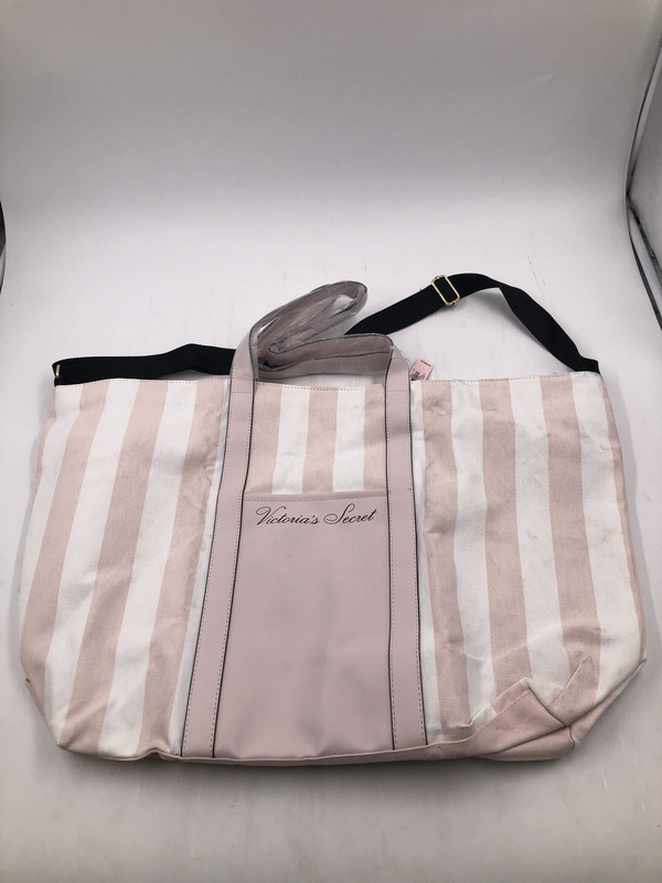 Pink White Stripe Canvas Tote Bag Victoria's Secret