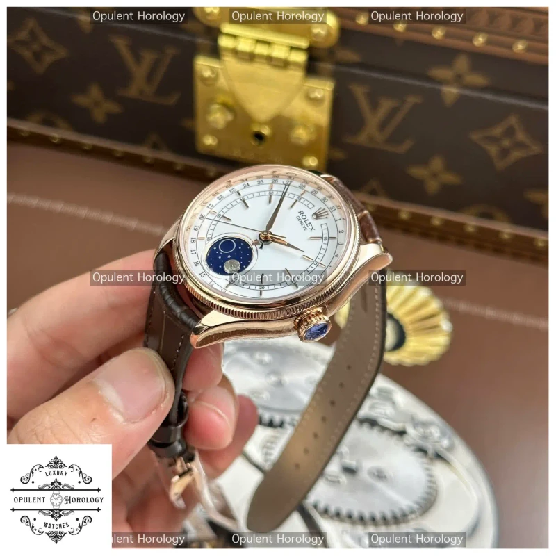 Rolex Cellini Moonphase 50535 - 39 mm Rose-Gold Dress Watch