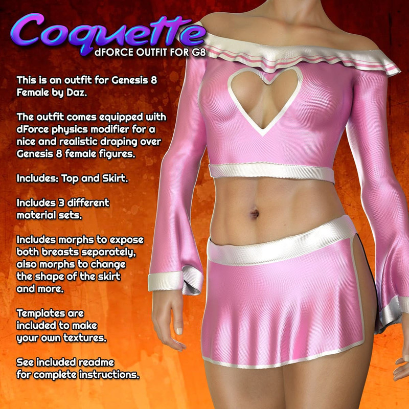 Exnem dForce Coquette Outfit for Genesis 8 Female