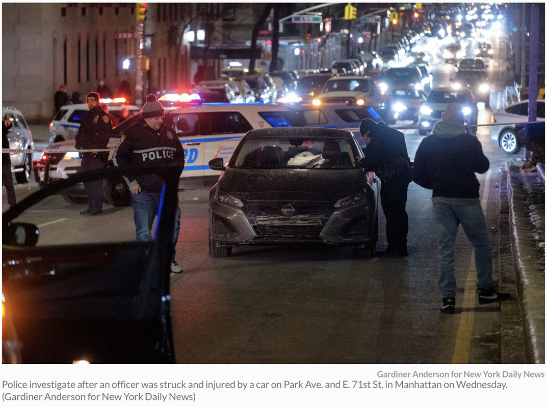 NYPD officer hit by wrong-way driver on Upper East Side - Thee RANT