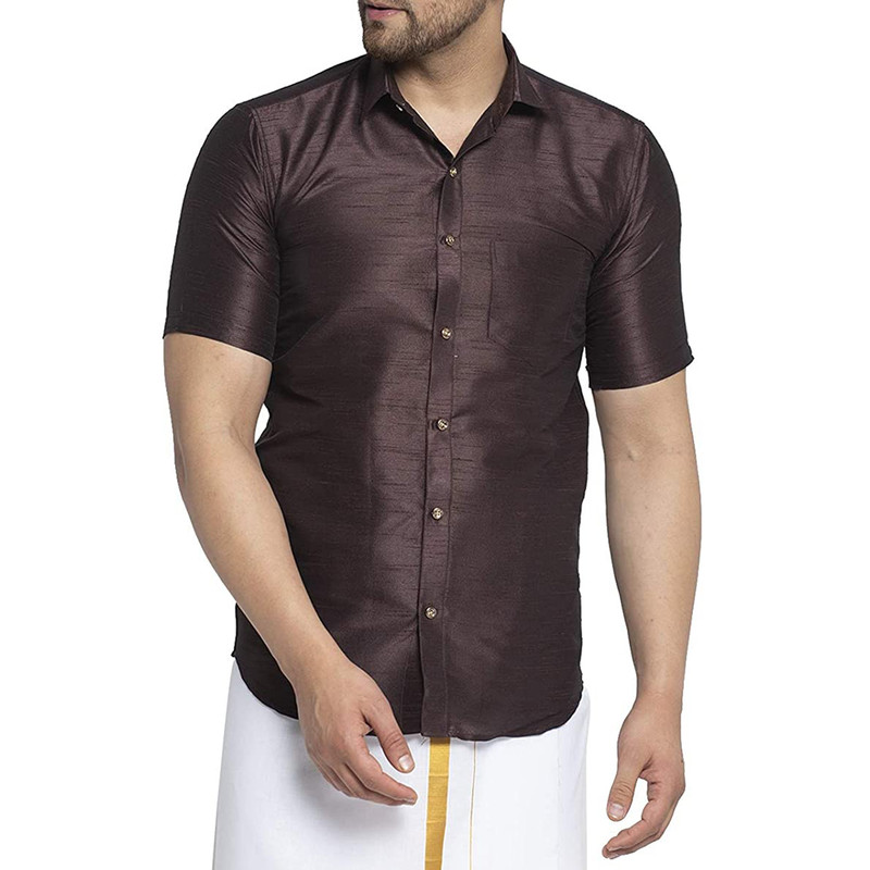 Men’s Dupion Silk Shirt Regular Fit Kurta For Ethnic Traditional & Wedding Wear