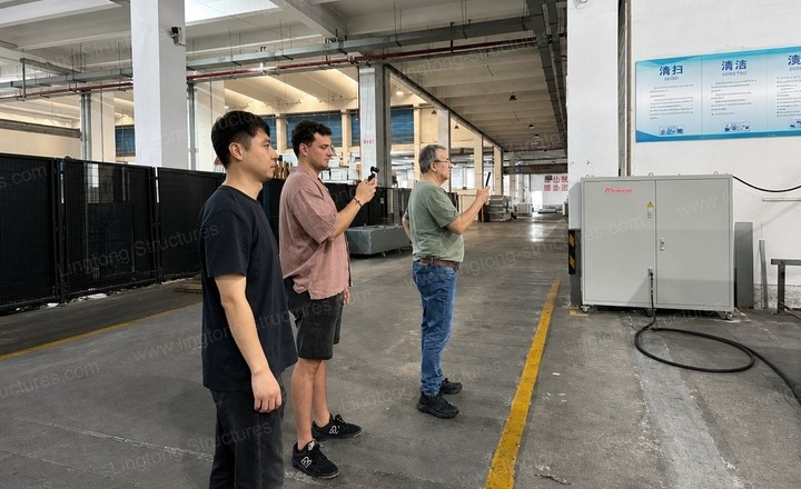 Lingtong Tent factory visit - PVC fabric cutting workshop