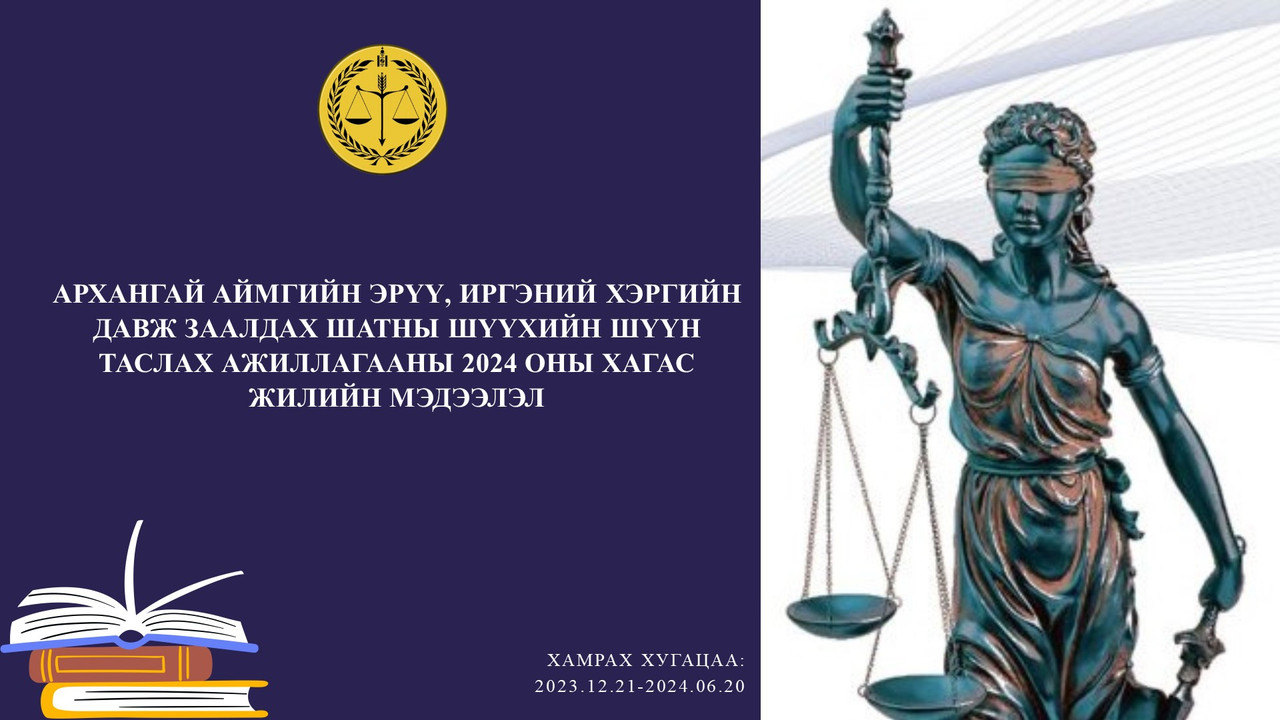 Архангай аймгийн Эрүү, Иргэний хэргийн давж заалдах шатны шүүхийн 2024 оны хагас жилийн хэрэг хянан шийдвэрлэх ажиллагааны мэдээлэл