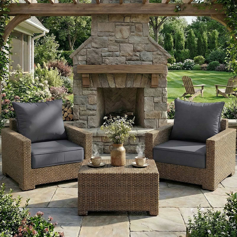 Outdoor Patio Chair Cushions Set Water Resistant Cushions 23.62'' x 23.62''