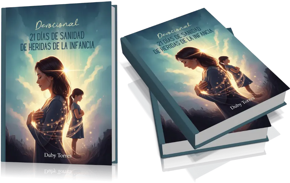 Mockup digital del Devocional 21 Días de Sanidad de Heridas de la Infancia