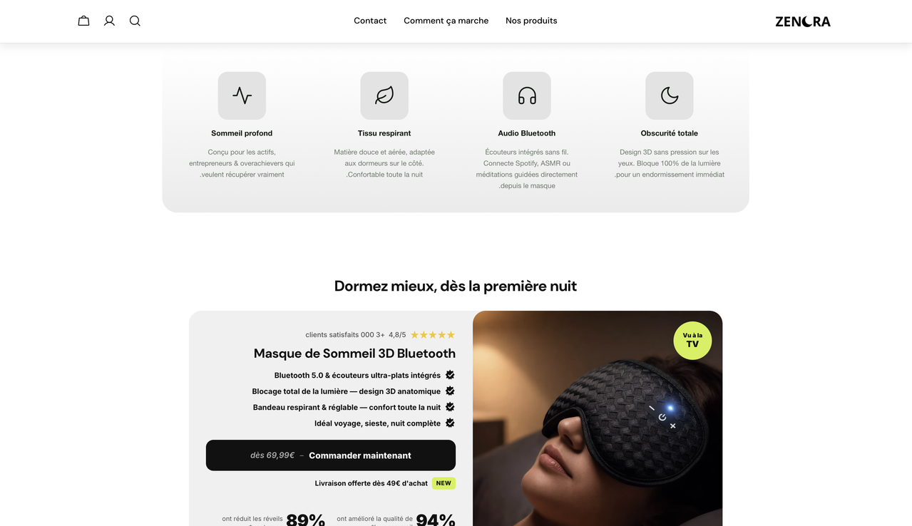 Réalisation client ECOMSYSTEM — boutique Shopify performante