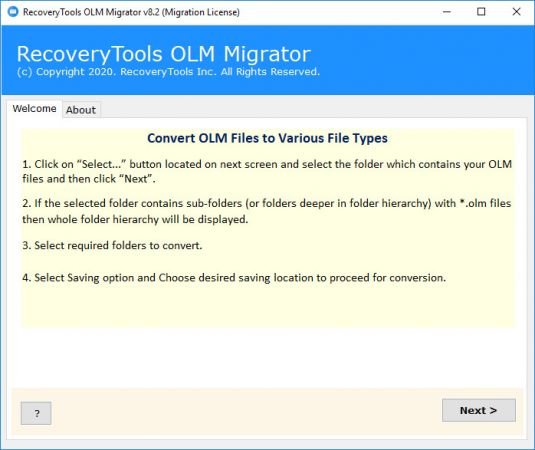 RecoveryTools OLM Migrator 9.2