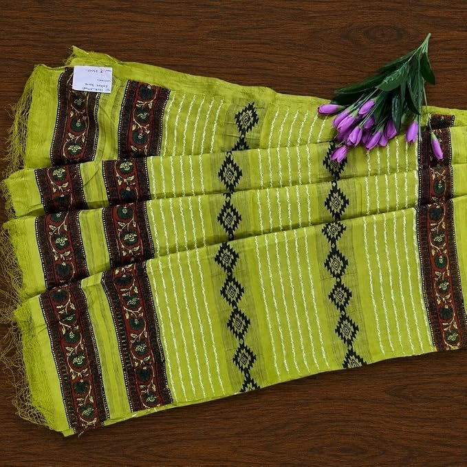 Women's Textured Slub Khadi Cotton Saree with Unstitched Blouse Piece