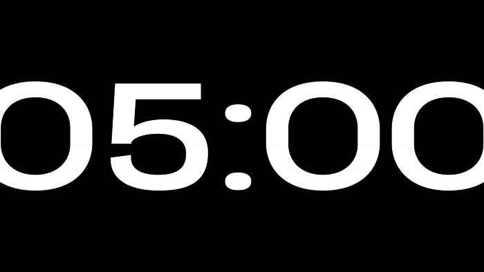 Cuenta Regresiva Umbral de 5 Minutos con Fondo Transparente 4K