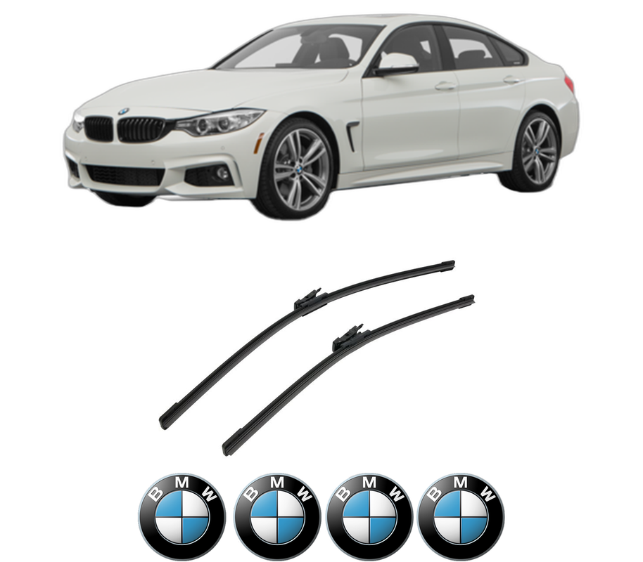 Set stergatoare auto BMW Seria 3 Gran Turismo (F34) din 2012-2018, pentru parbriz auto, 2 bucati, Bosch Aerotwin, din cauciuc siliconat rezistent, 4 Stickere Auto BMW Seria